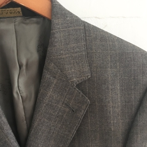JoS. A. Bank Men’s Blazer Signature Gold Model Gordon Charcoal Gray/Cream Sz 42S - Picture 4 of 13